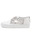 Laddes White Leather Sneakers Ws
