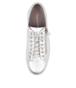 Laila Silver Leather Sneakers