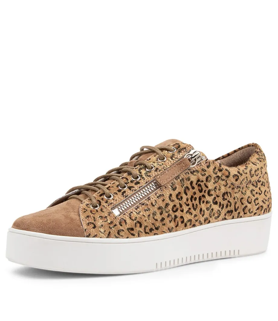 Laila Taupe Caramel Suede Sneakers