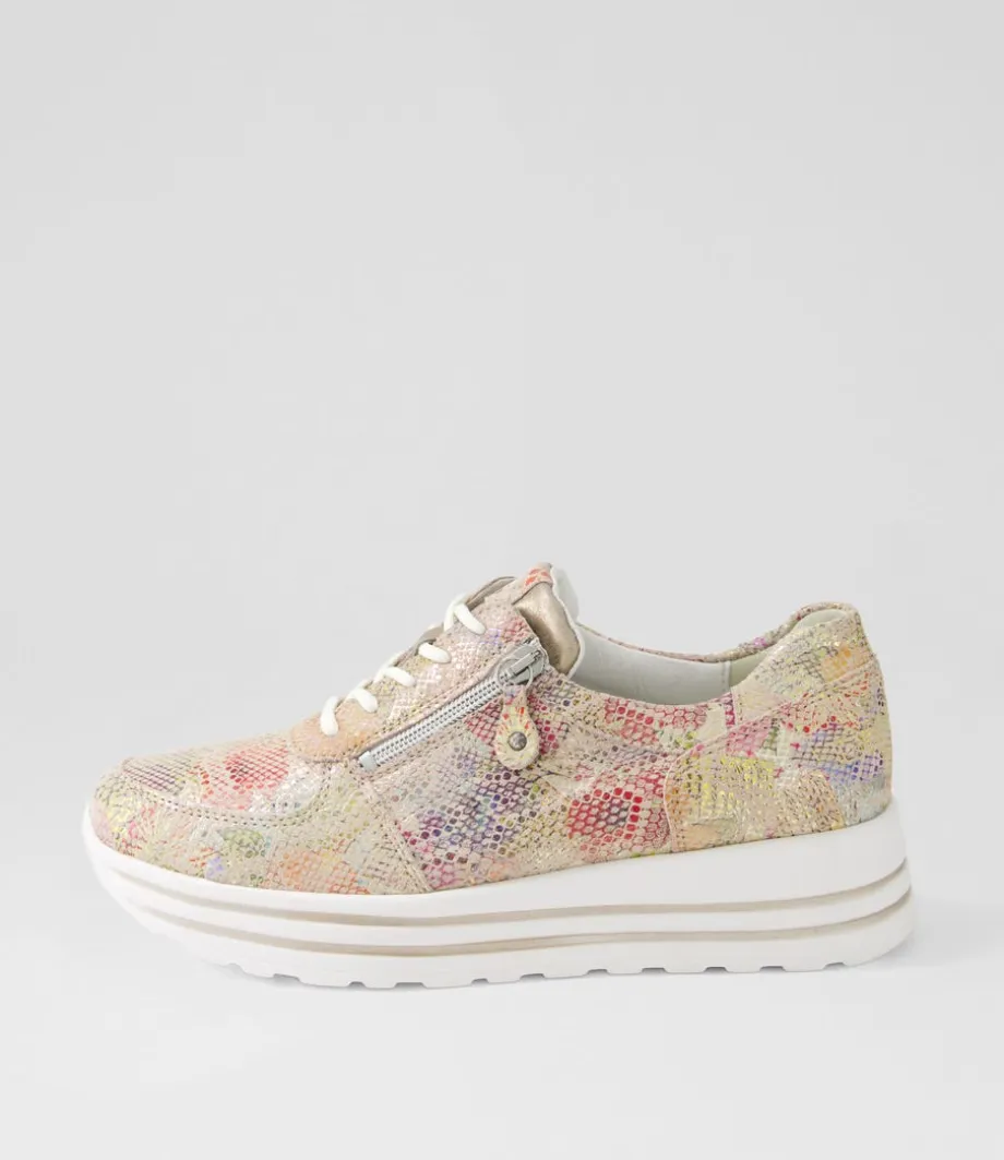 Lana Rosa Light Gold Leather Sneakers