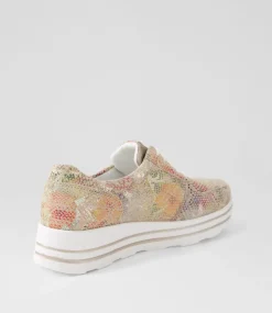 Lana Rosa Light Gold Leather Sneakers