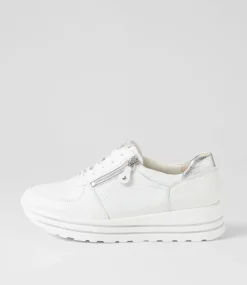 Lana Weiss Silber Leather Sneakers