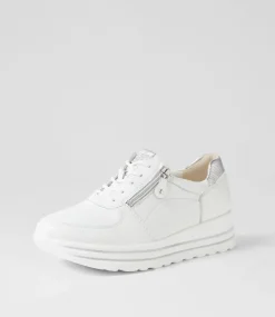 Lana Weiss Silber Leather Sneakers