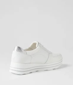 Lana Weiss Silber Leather Sneakers