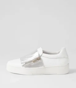 Laroon White Silver Leather Sneakers