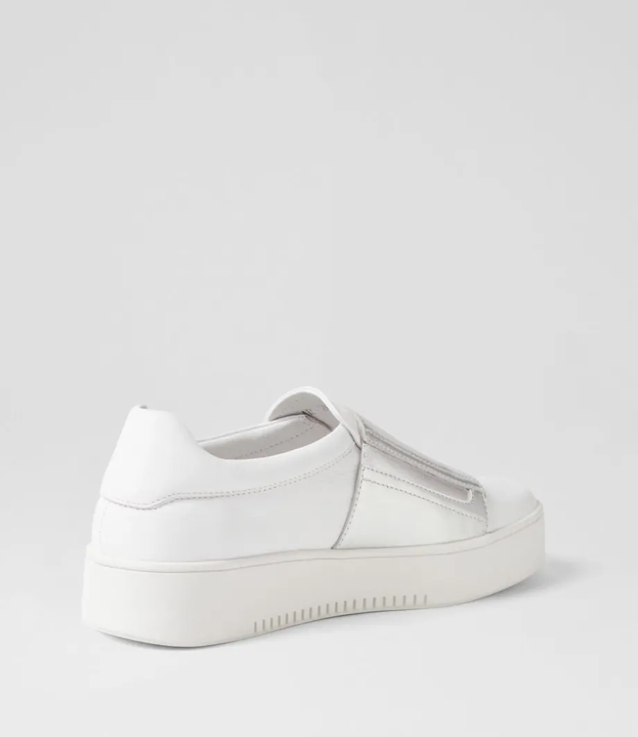 Laroon White Silver Leather Sneakers