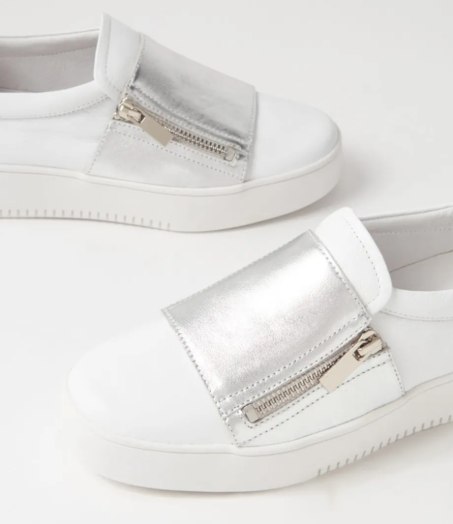 Laroon White Silver Leather Sneakers