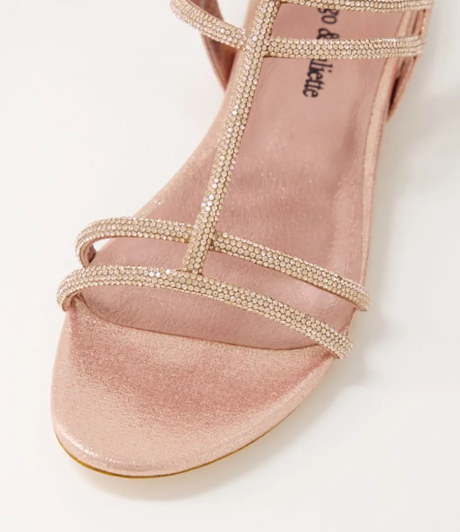 Laroza Nude Fabric Jewels Sandals