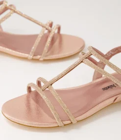Laroza Nude Fabric Jewels Sandals