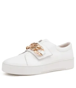 Layan White Leather Sneakers White Sole