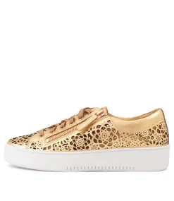 Leitha Old Gold Leather Sneakers