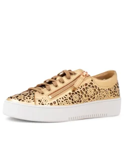 Leitha Old Gold Leather Sneakers