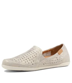 Liana W Pale Gold Sherbet Leather Loafers