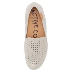 Liana W Pale Gold Sherbet Leather Loafers