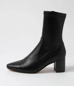 Linta Black Stretch Ankle Boots