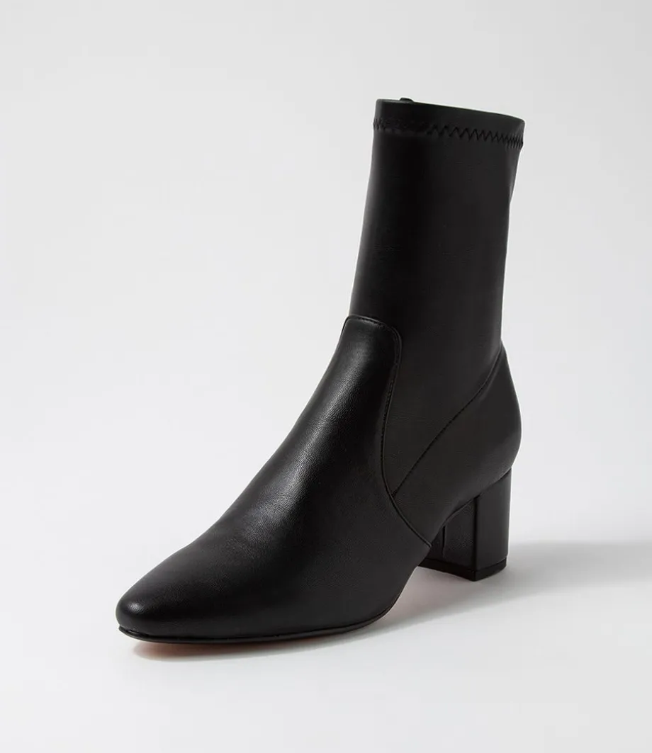 Linta Black Stretch Ankle Boots