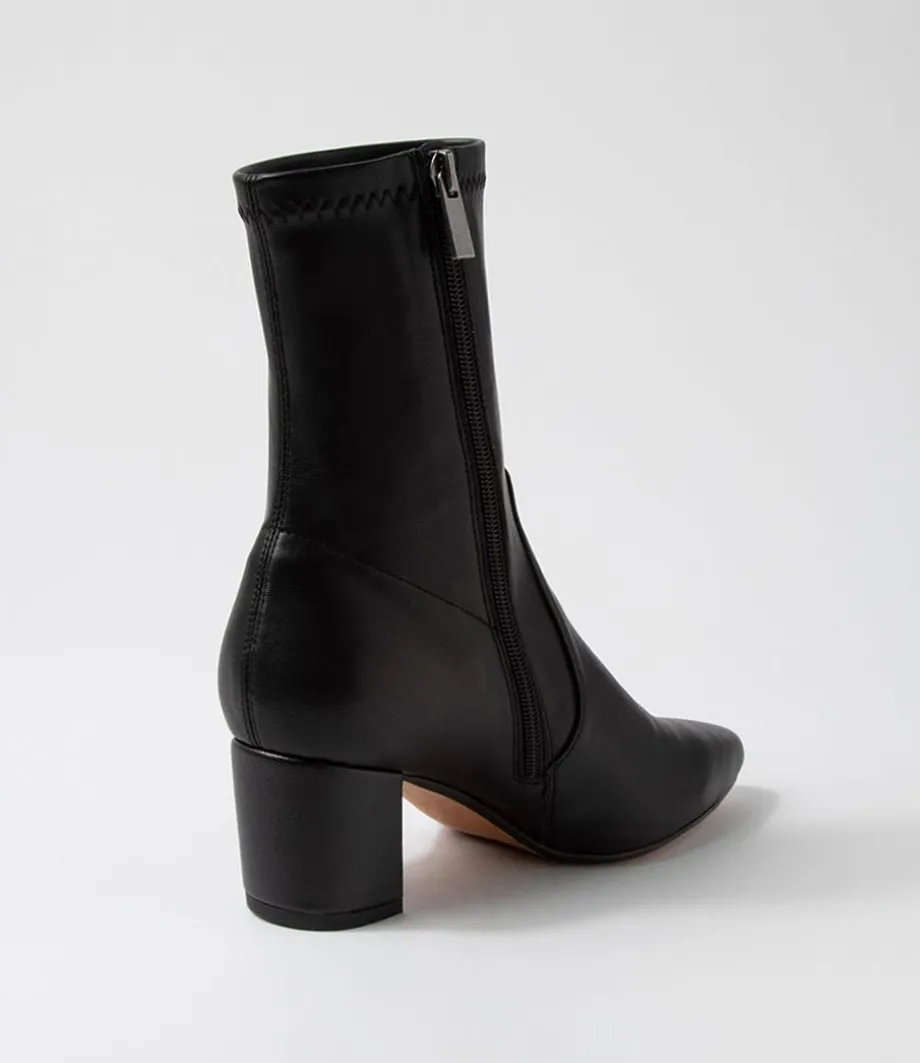 Linta Black Stretch Ankle Boots