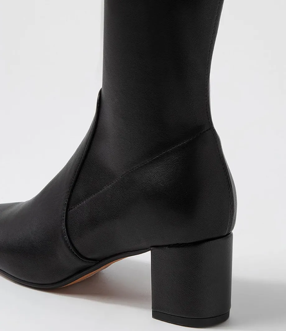 Linta Black Stretch Ankle Boots