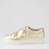 Loja Pale Gold Shine Leather Sneakers