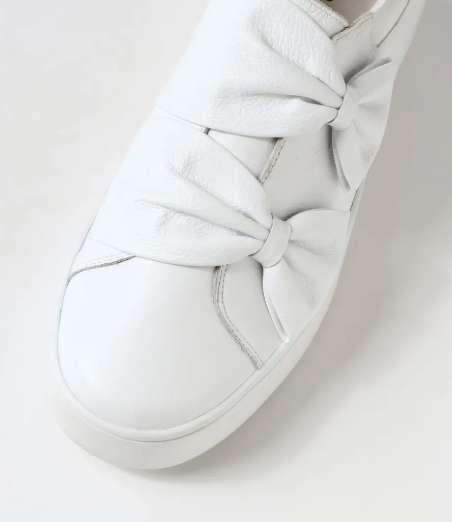 Loja White Leather Patent Sneakers