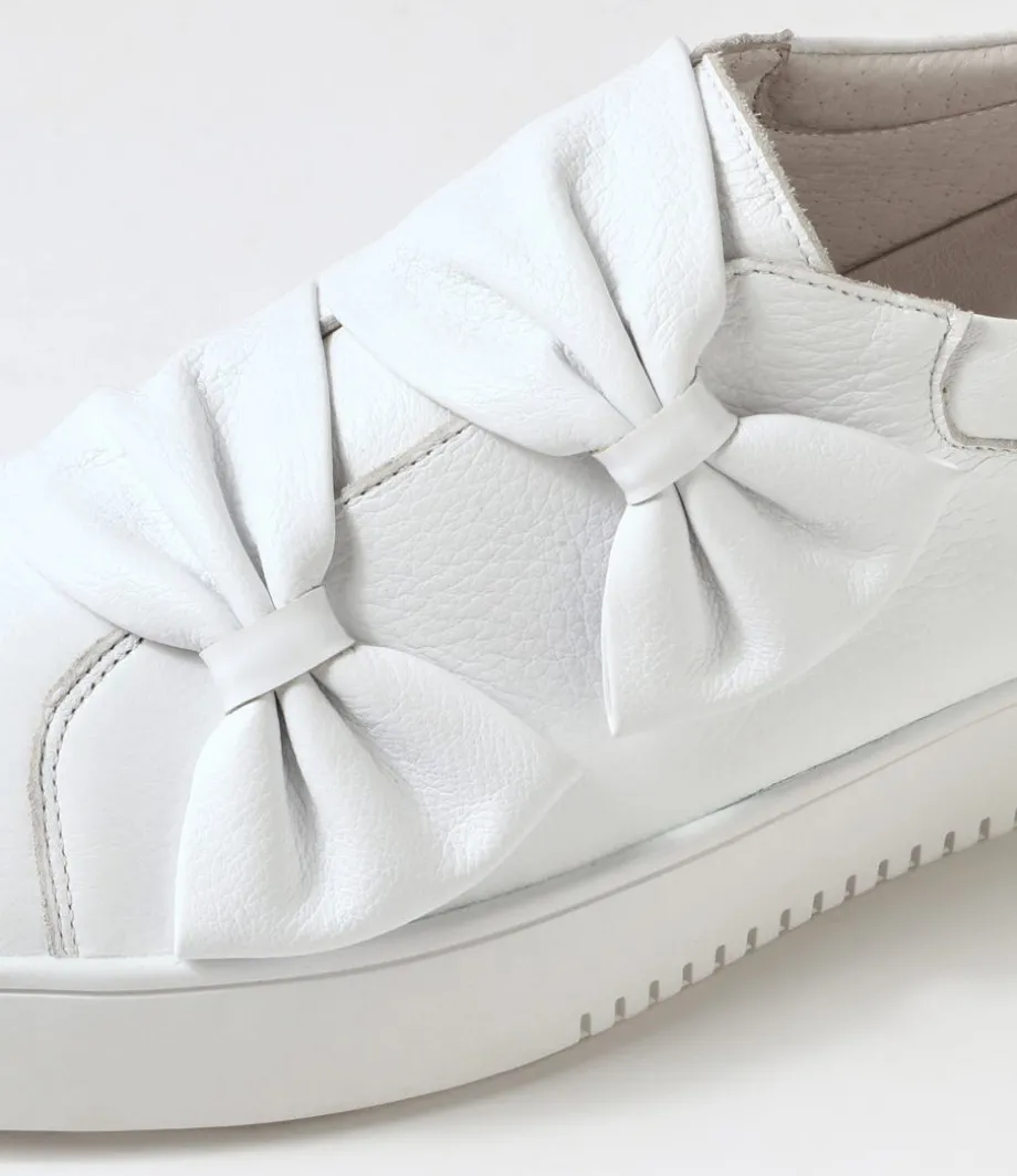 Loja White Leather Patent Sneakers