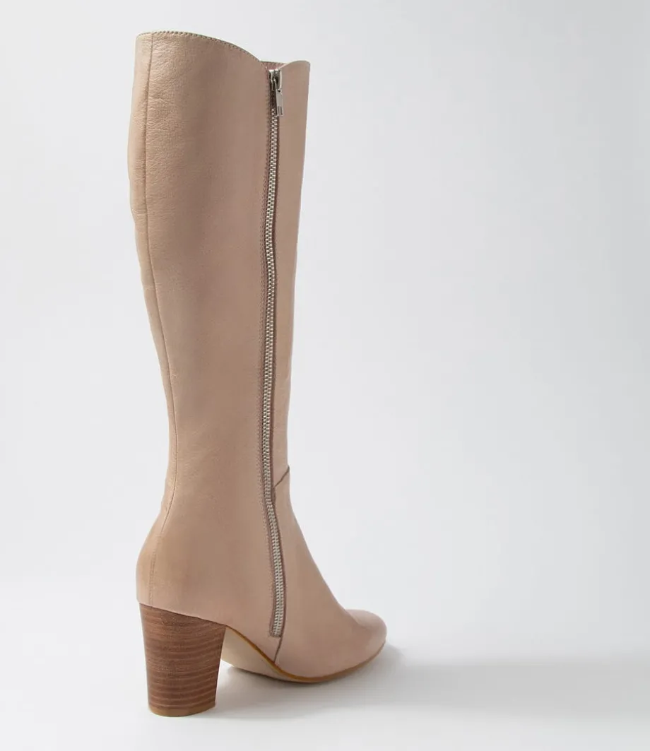 Lonson Cafe Leather Knee High Boots