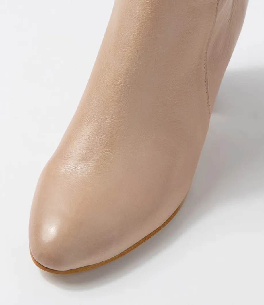 Lonson Cafe Leather Knee High Boots