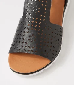 Lopical Black White Leather Sandals