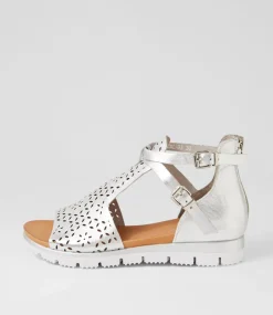 Lopical Silver Leather Sandals