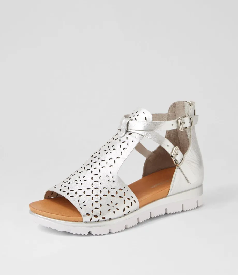 Lopical Silver Leather Sandals