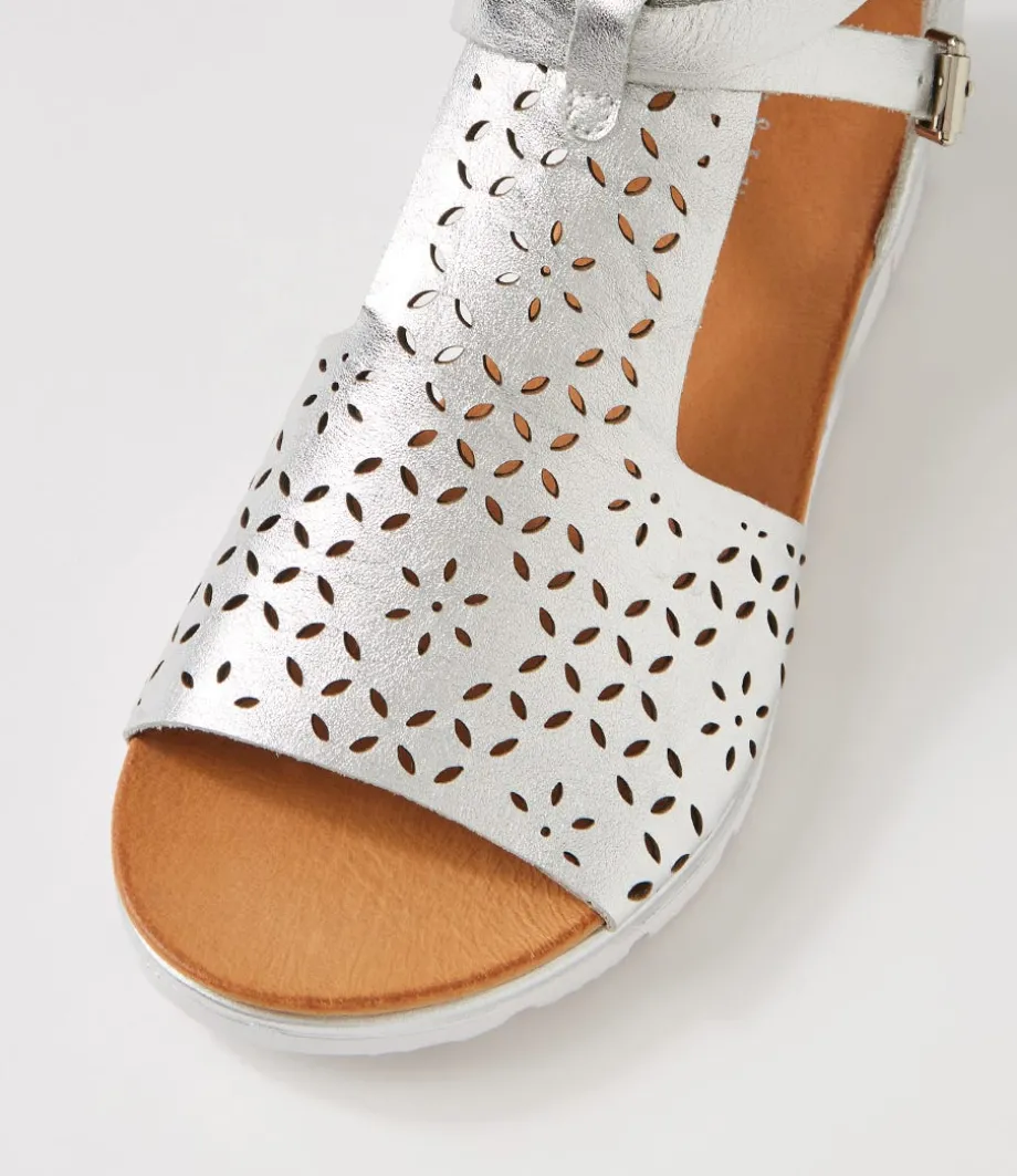 Lopical Silver Leather Sandals