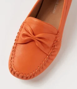 Loukas Bright Orange Leather Loafers