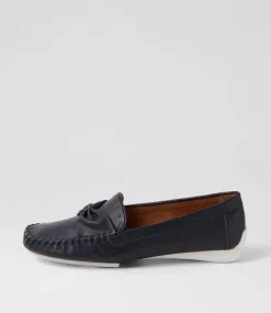 Loukas Navy Leather Loafers