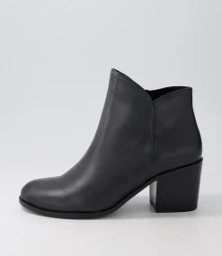 Luben W Black Leather Ankle Boots