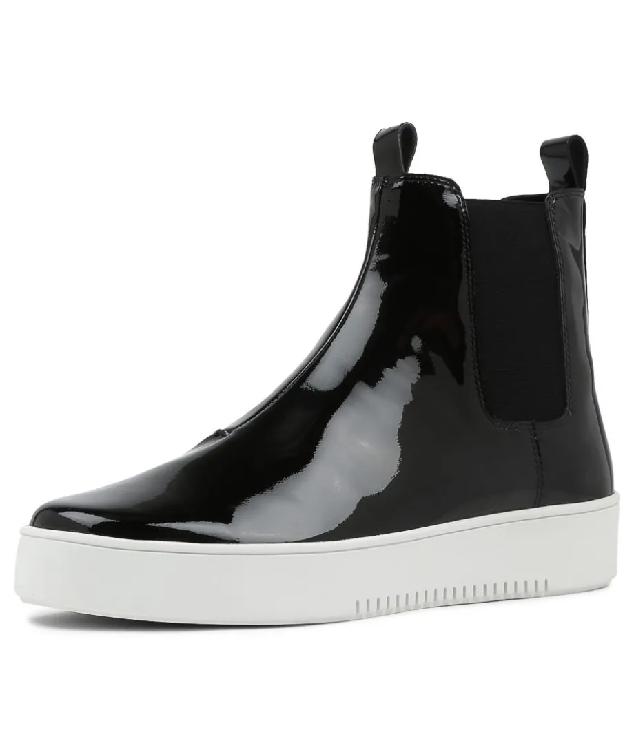 Lucero Black Patent Leather Chelsea Boots Ws