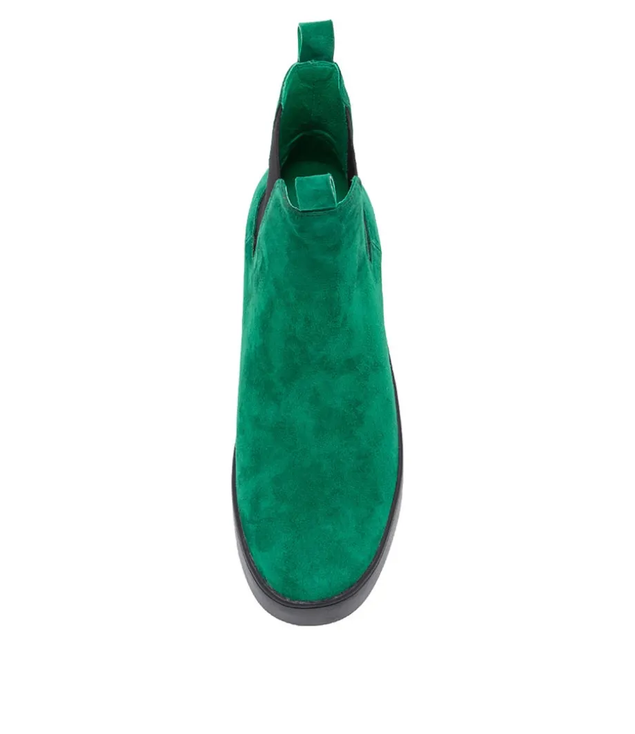 Lucero Dark Emerald Black Suede Boots