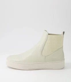Luddey Almond Camel Leather Elastic Ankle Boots