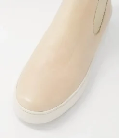 Luddey Camel Leather Elastic Ankle Boots