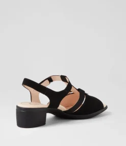 Lugano 30 Schwarz Suede Sandals