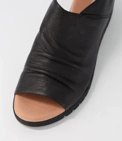 Macerio Black Leather Sandals Bs