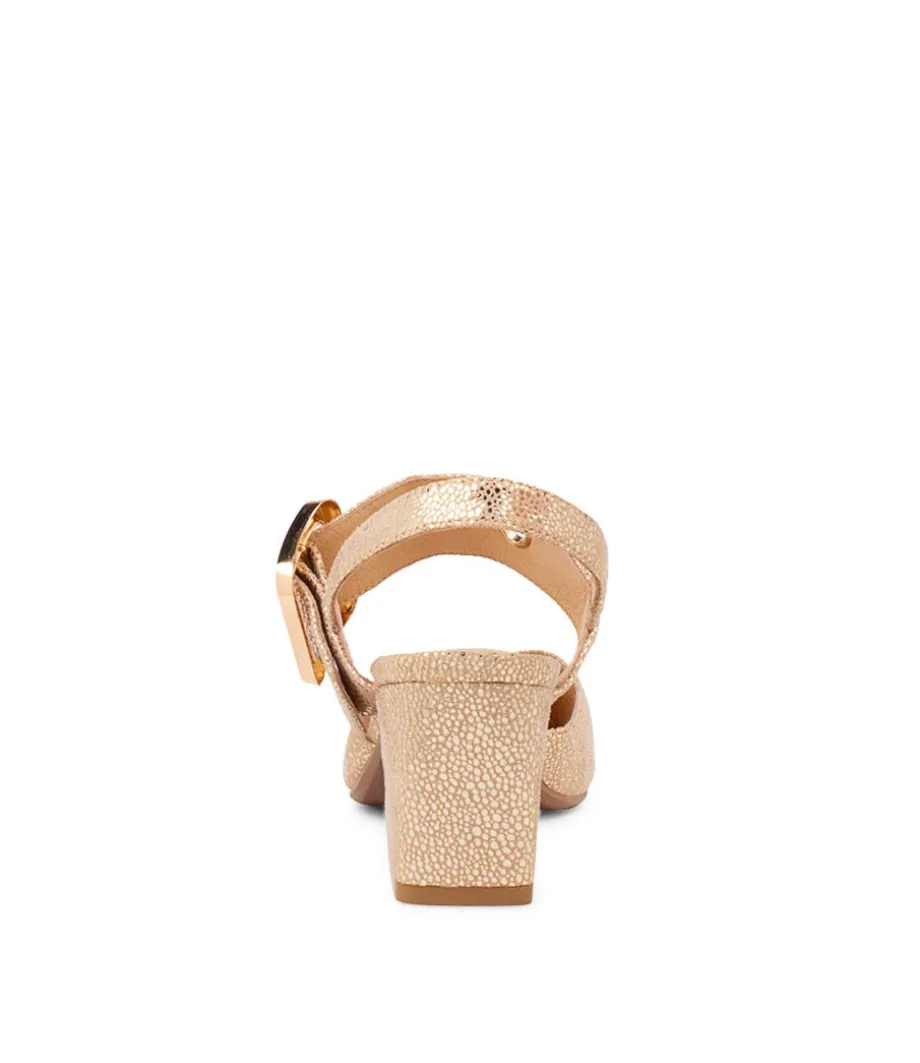 Magaly Champagne Speckle Leather Heels