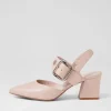 Magaly Nude Silver Buckle Leather Heels