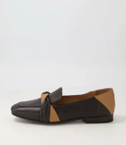 Majorca Black Dark Tan Leather Loafers
