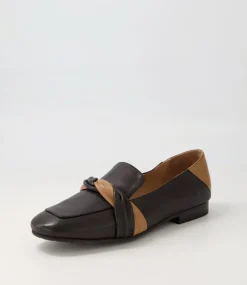 Majorca Black Dark Tan Leather Loafers