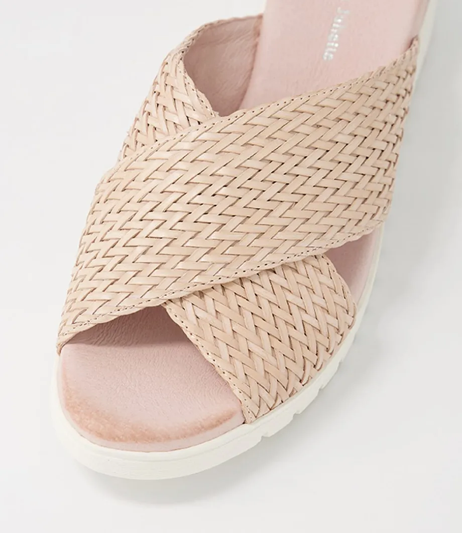 Manal Nude Weave Slides