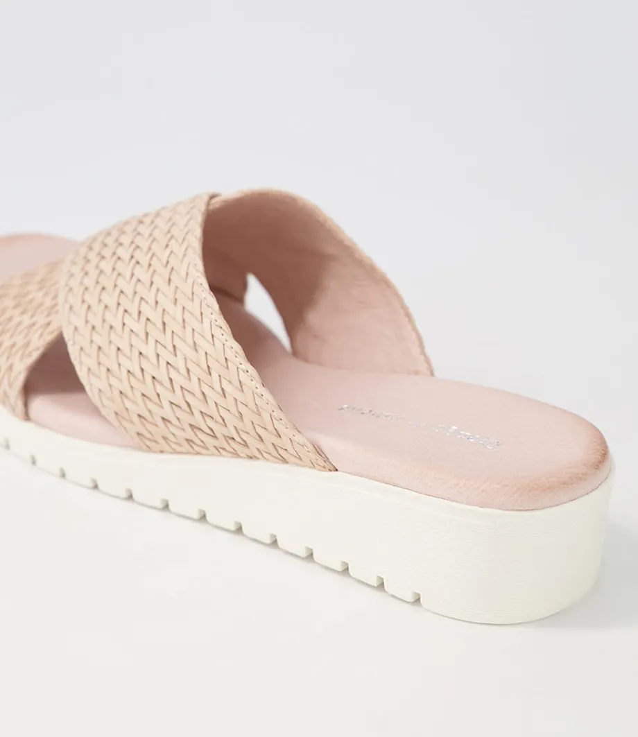 Manal Nude Weave Slides