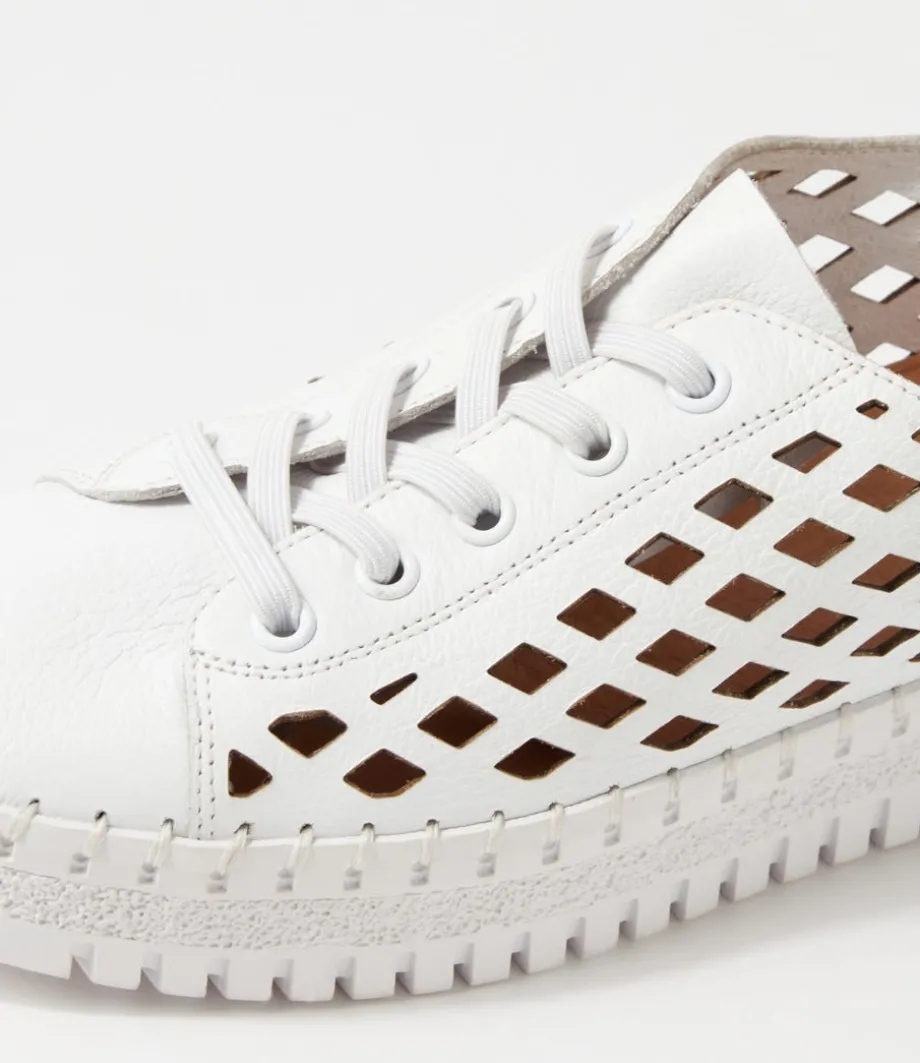 Mandle White Leather Sneakers