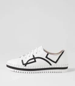 Mando White Black Leather Sneakers