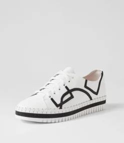 Mando White Black Leather Sneakers
