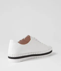 Mando White Black Leather Sneakers